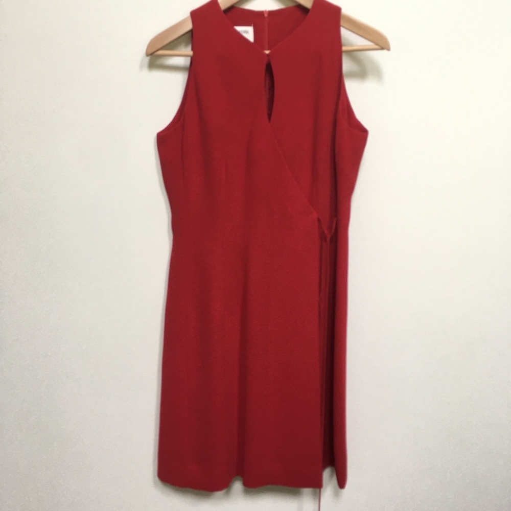 Jones New York Red Sleeveless Sheath Dress